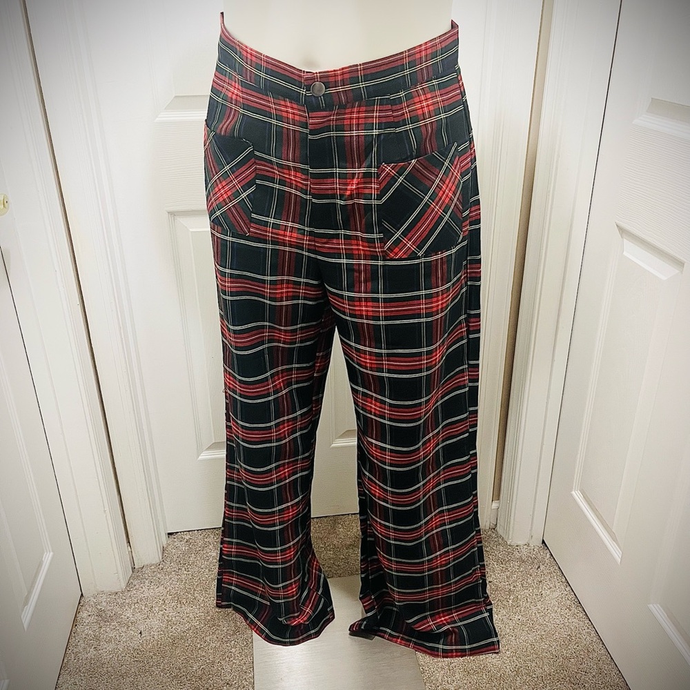 Unique-Vintage/Smak Parlour 1960s Plaid Wide Leg Trouser